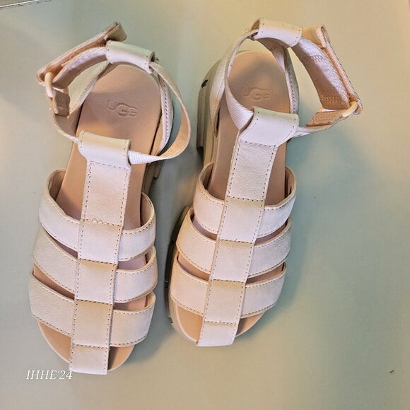 Women’s Sandals#6 UGG Ashton Blush Pink & Beige Platform Gladiator Strappy Prom - Picture 6 of 16